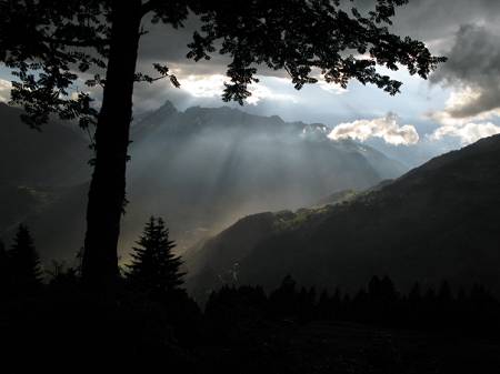 Blick von der Hütte ins Tal