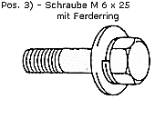 Zwei Schrauben M 6 x 25. 