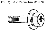 Zwei Schrauben M 6 x 20. 