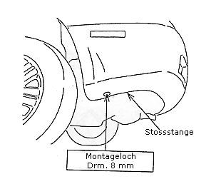 Montageloch Drm. 8 mm.  