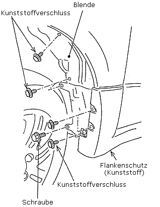 Schritt 1 - Kunstoffverschlüsse und Schrauben harusnehmen. 