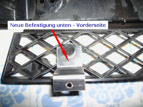 Neue Befestigung - unten - Vorderseite. 