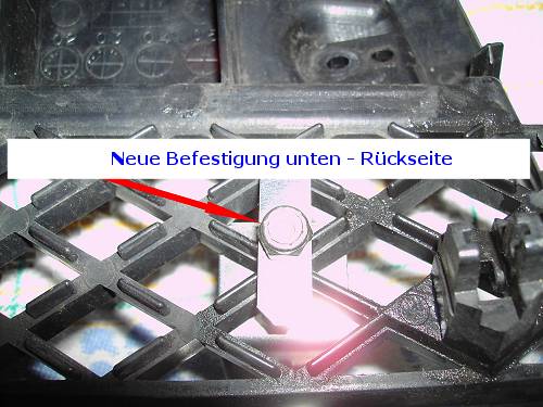 Neue Befestigung - unten - Rückseite. 