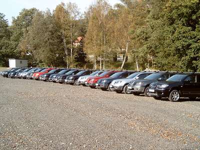 Auf dem Parkplatz der Rodelbahn Ochsenkopf. 